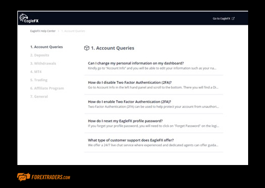 Account Queries Eagle FX | Forextraders