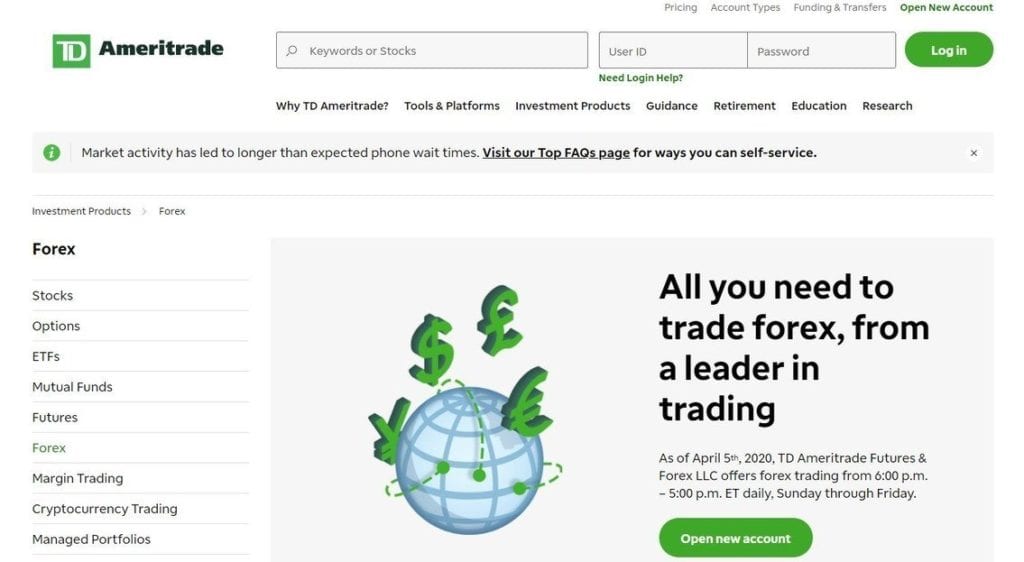 Forex.com Forex Trading Page